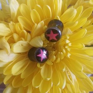 Hot Topic | Pink Star Glass Flare Gauges, Sz 2